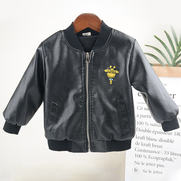 童裝男童小鹿皮衣秋冬2020新款兒童皮外套中小童皮夾克潮寶寶