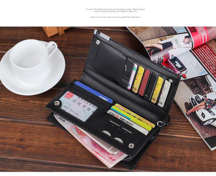 Long Wallet Men's Multi-card Zipper Clutch Bag Simple European And American Style Factory Sales display picture 9