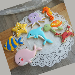 Zhenghui DIY Baking Marine Life Series Dolphin, Seahorse, Starfish Sugarpaste Plastic Cookie Mold