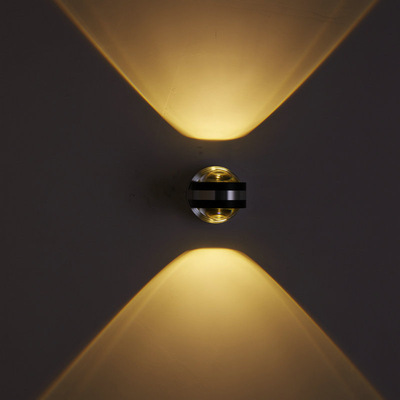 LED创意壁灯双面水晶室内灯上下出光酒店ktv走廊背景墙装饰灯2w6w|ms