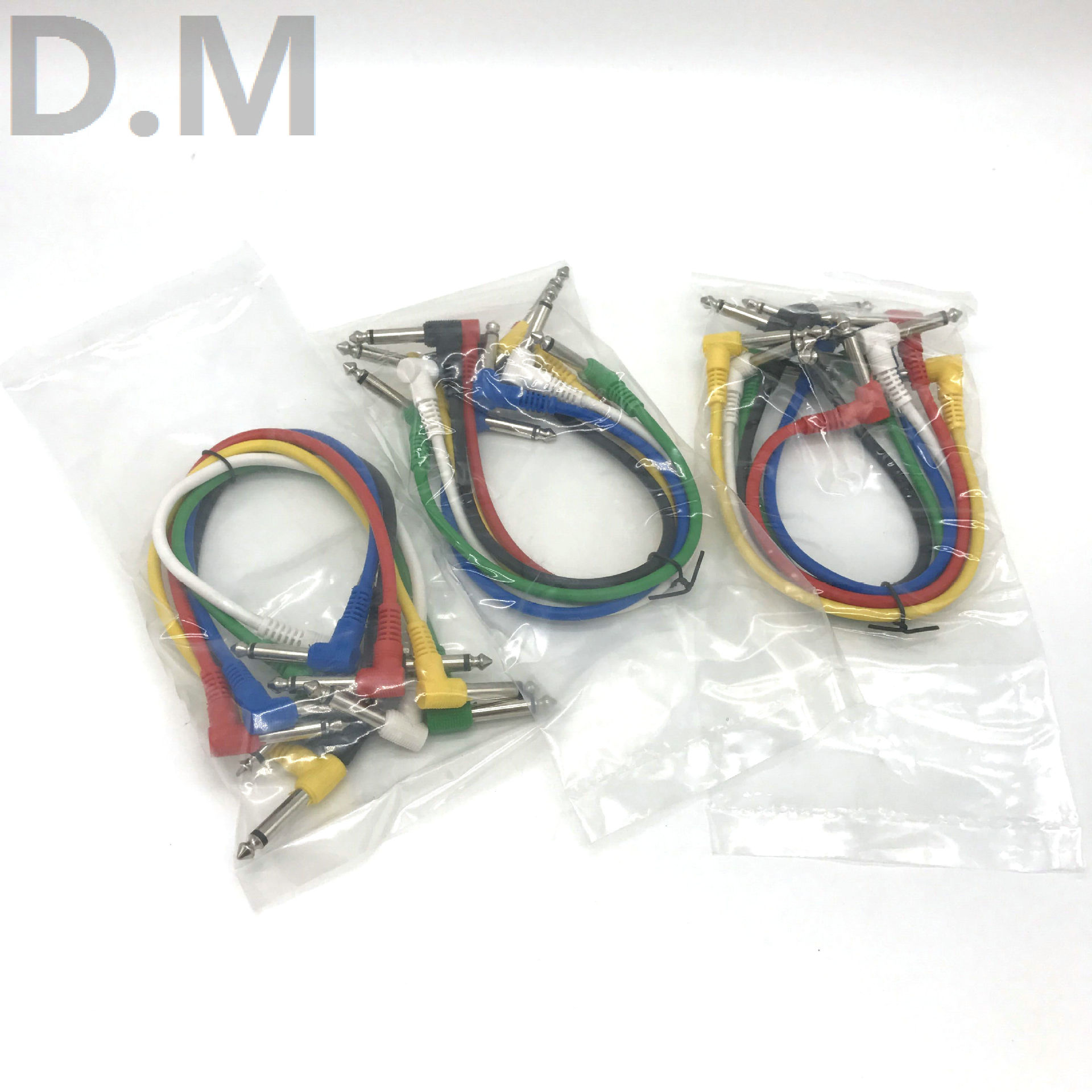 6-color efecto Cable 6-color blindado de reducción de ruido cable de la guitarra eléctrica bajo 30CM 6 unids/bolsa