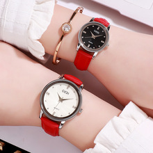 歌迪GEDI网红同款镶钻情侣皮带手表简约英伦风男女腕表潮厂家批发