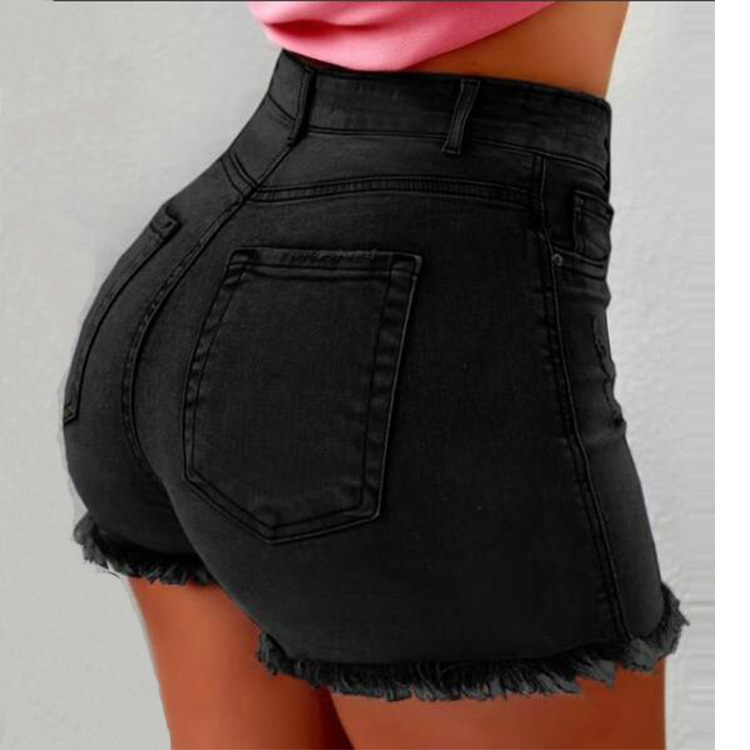 Women's Daily Fashion Solid Color Shorts Washed Jeans Shorts display picture 4