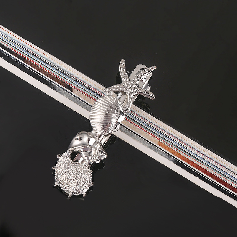 Women's Casual Marine Style Starfish Shell Alloy Inlay Rhinestones Pearl Hair Clip display picture 10