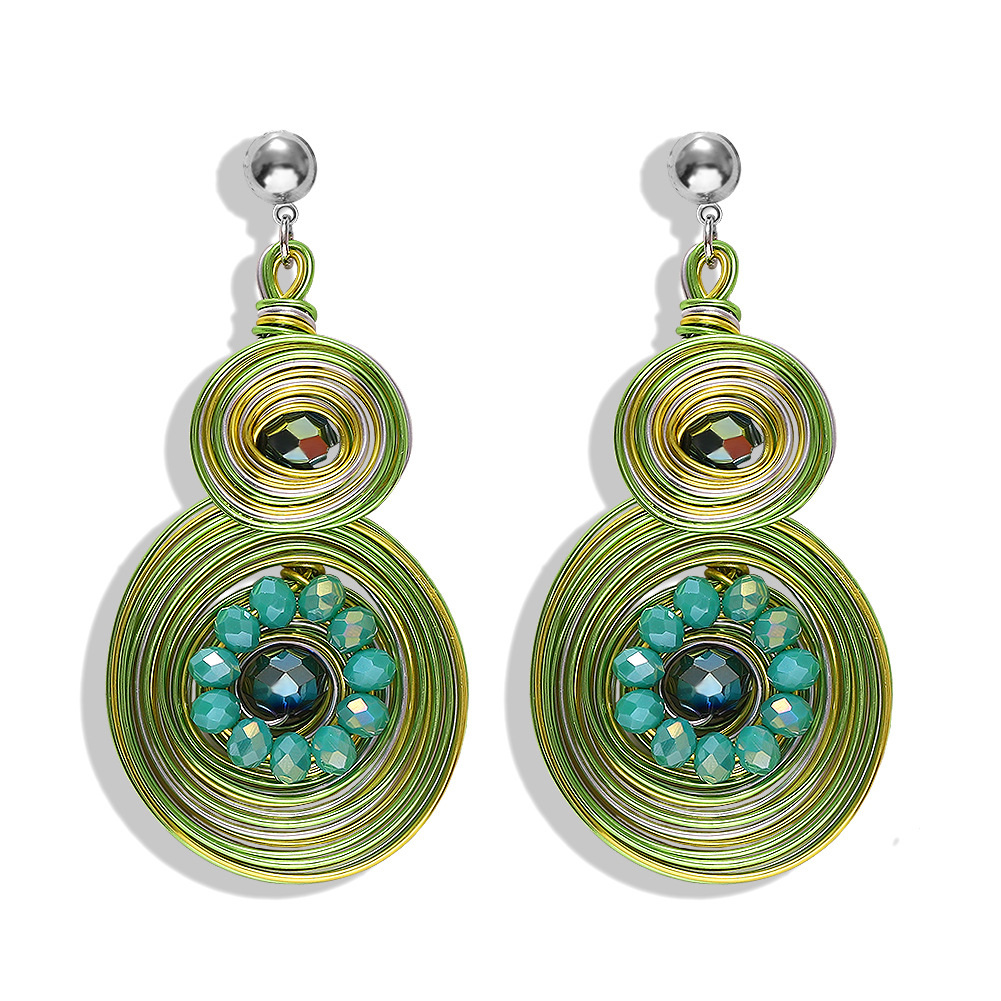 Hot Sale Alloy Winding Earrings Creative Resin Flower Earrings display picture 2