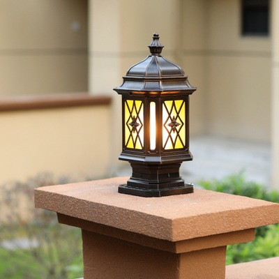Cast aluminum column headlight European style Wall square Post gate villa courtyard Outdoor Lights waterproof Top of a wall Courtyard
