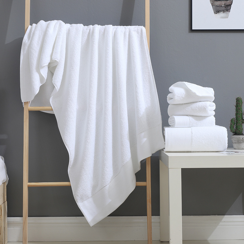 厂家五星酒店宾馆纯棉白毛巾浴巾方巾加厚三件套支持定制logo