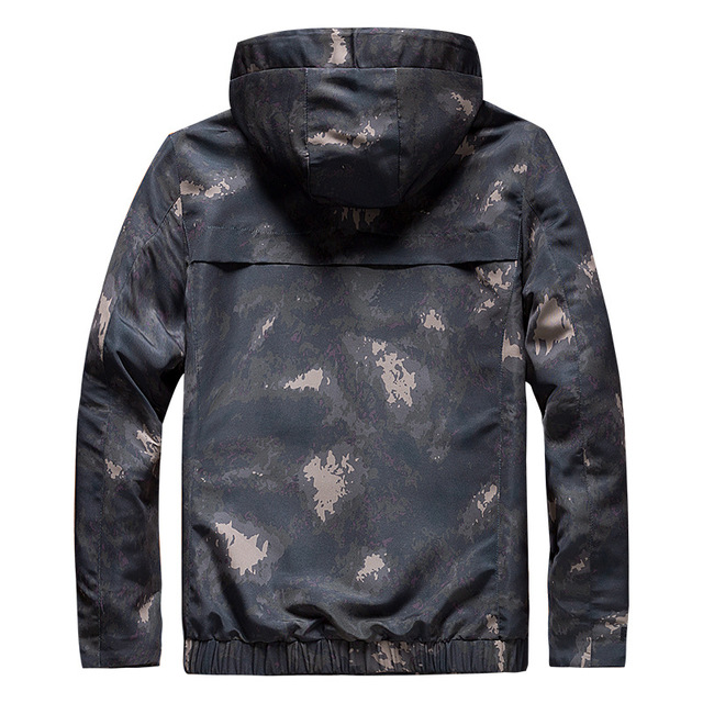 Men’s camouflage hooded slim coat casual versatile jacket for men in spring and Autumn