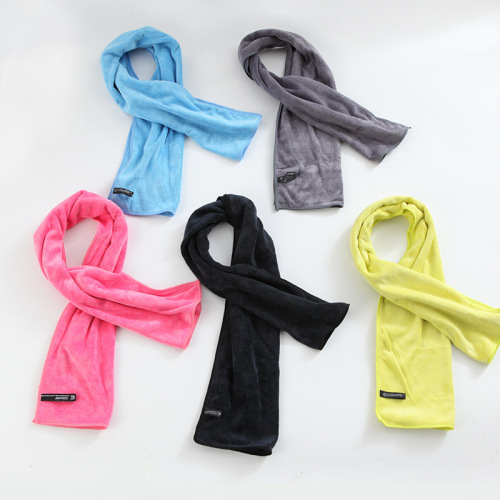 Outdoor sports towel extended black fitness hip-hop microfiber sweat-absorbent quick-drying towel ogo packaging