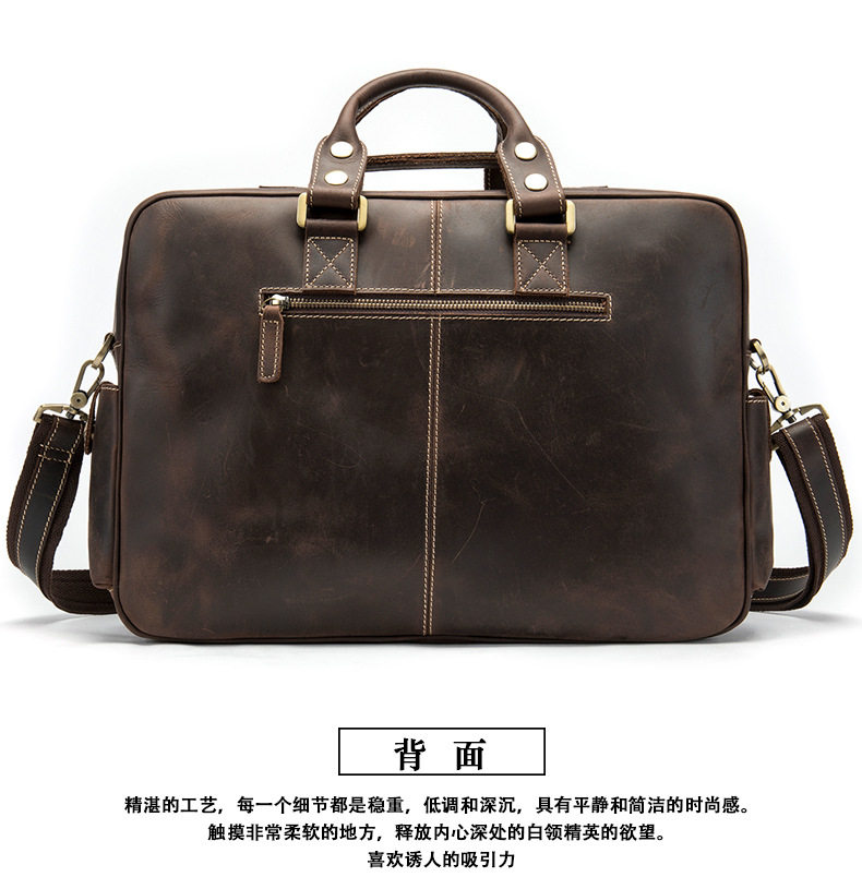 Túi du lịch nam da bò thật cổ điển Âu Mỹ dung tích lớn 42×13×30 cm — Cà phê, Màu nâu, Đỏ rượu chi tiết 33