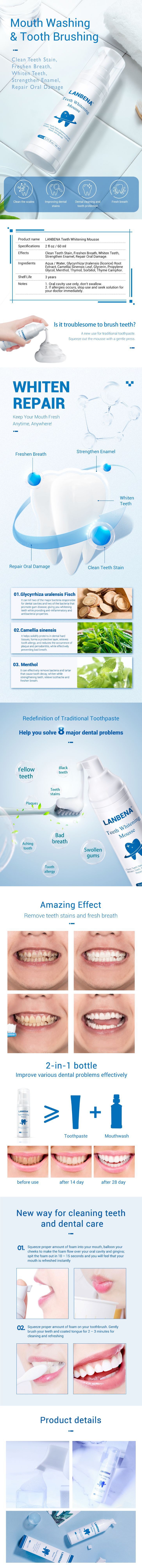 LANBENA Tooth Whitening Foam