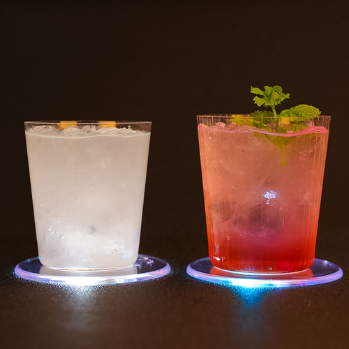 Acrylic Crystal Ultra-Thin LED-illuminated Coaster | Cocktail Coaster | Bar & Mixology Glow-in-the-Dark Colorful Coaster