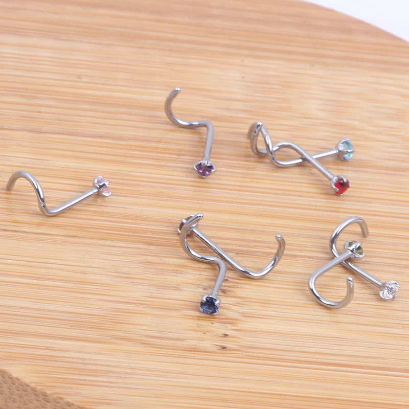 Fashion Rhombus Stainless Steel Metal Nose studs 1 Piece