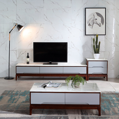 客厅家用大理石现代简约北欧茶几电视柜斗柜套装组合整装厂家批发