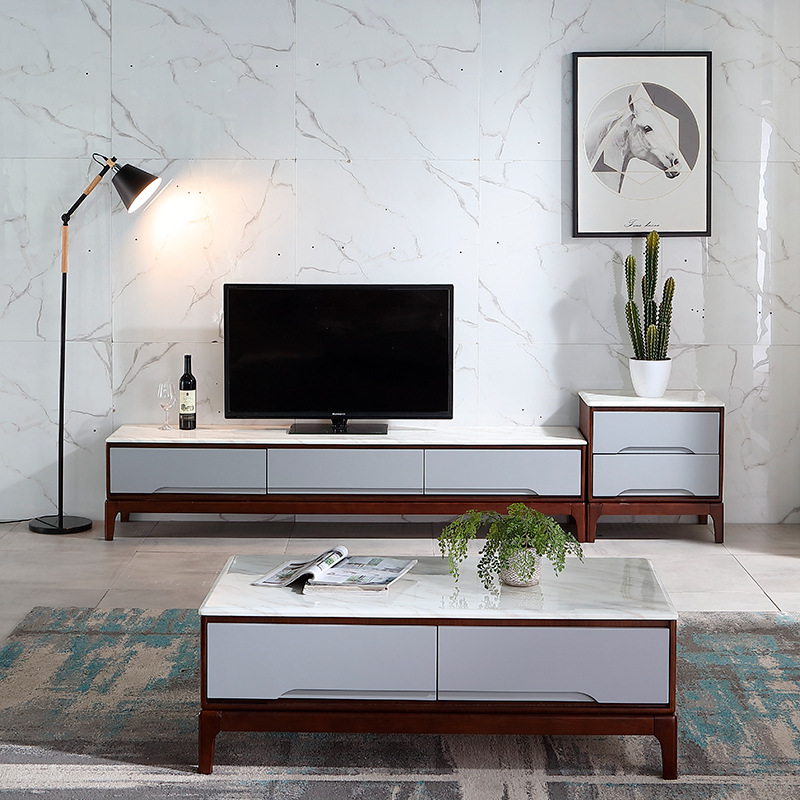 客厅家用大理石现代简约北欧茶几电视柜斗柜套装组合整装厂家批发
