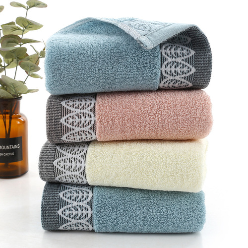 Pure cotton jacquard leaf towel gift custom logo company employee welfare advertising promotional products daily wholesale