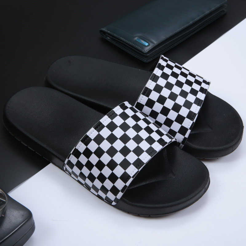 checkered flip flops