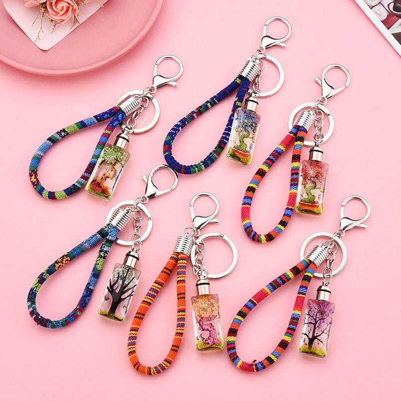 Creative Dried Flower Plant Cotton Rope Keychain Wholesale Nihaojewelry display picture 1