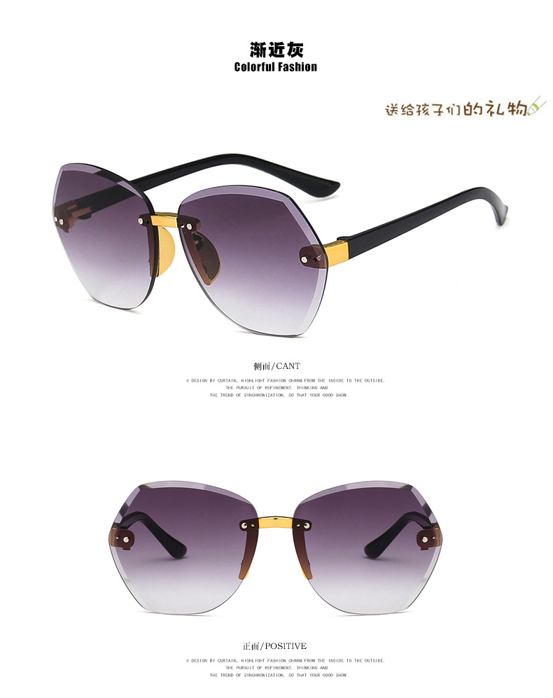 New Cut-edge Frameless Polygonal Children's Sunglasses Irregular New Fashion Colorful Boys And Girls Sunglasses  Wholesale Nihaojewelry display picture 8