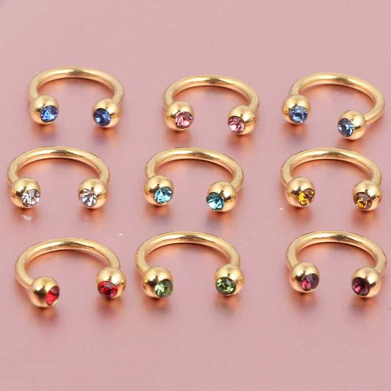 Fashion Metal Nose Ring Stainless Steel C Shape Nail Piercing Jewelry - Geometric Star Motif detail image 7
