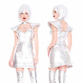 新款 厂家欧美情趣内衣女裙子 银衣演出服 太空服舞台演出裙