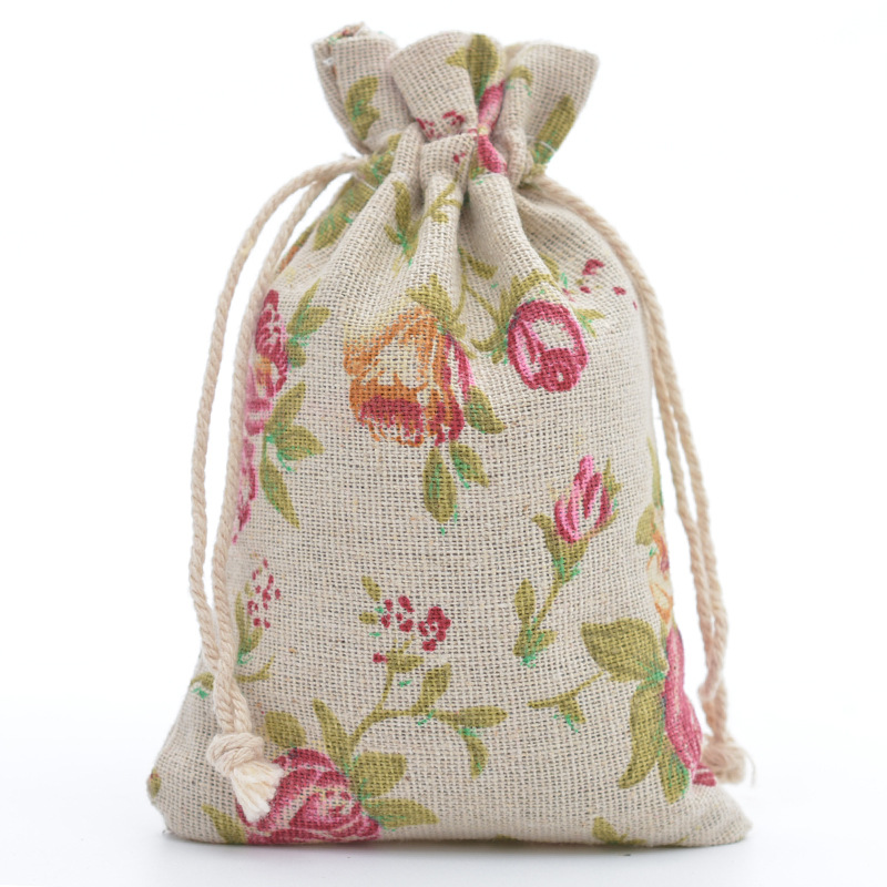 印花棉布抽绳袋 防疫驱蚊空香囊束口袋 首饰文玩香料棉布袋批发
