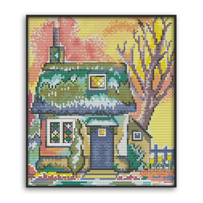 Новая 2019 cross-stitching stroke cabin watercai watercolor полный рисунок вышивка спальня узор Daquan декоративная живопись