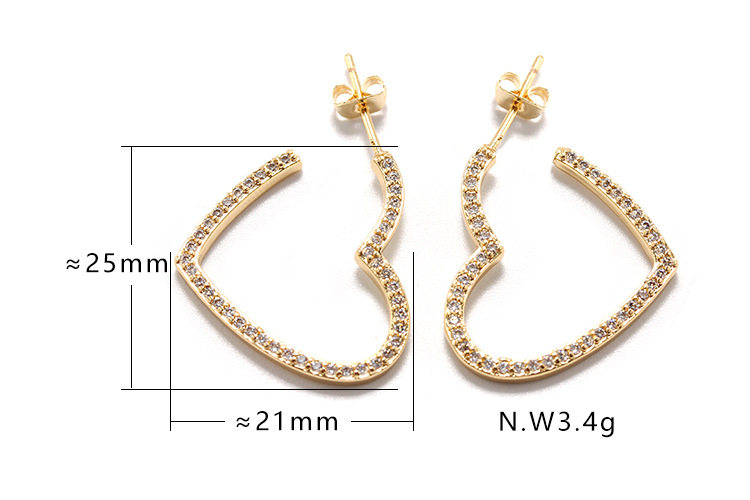 Fashion Heart-shaped Zircon Earrings display picture 1