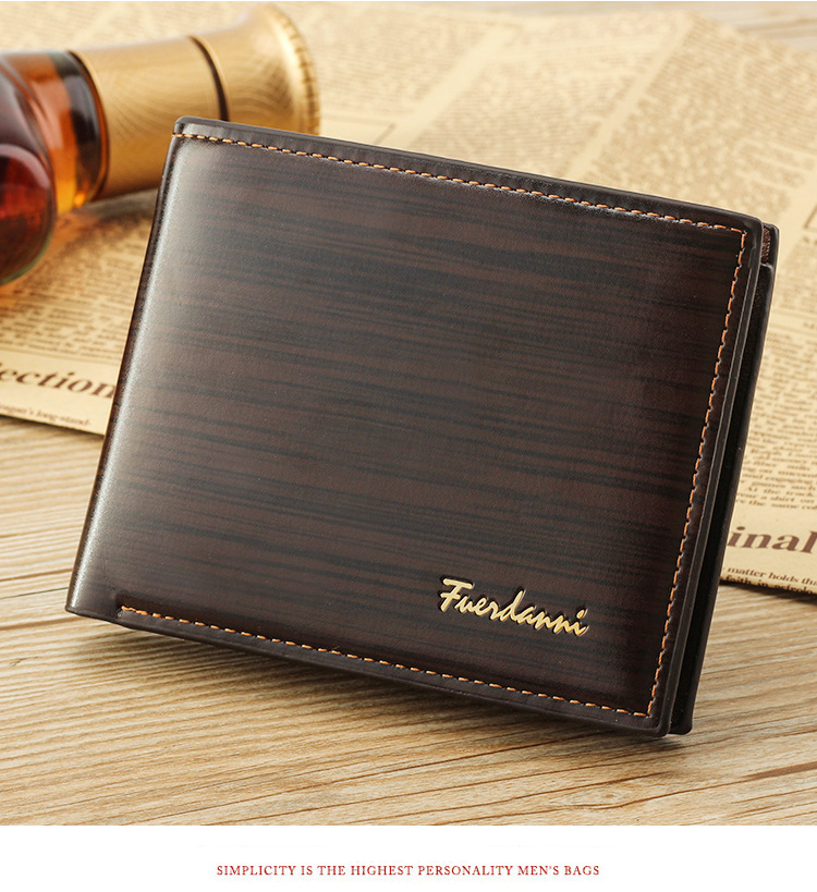 105g Weight Polyester Lining Material Open Closure Type Business, Travel Occasion Pu Leather Material Solid Color Pattern All Seasons Season Men'S Gender Basic Style Square Shape Blue Color New Men's Wallet Korean-style Short Wallet Glossy Wallet Fashion Loose-leaf Soft Leather Beauty Wallet Factory Wholesale 12