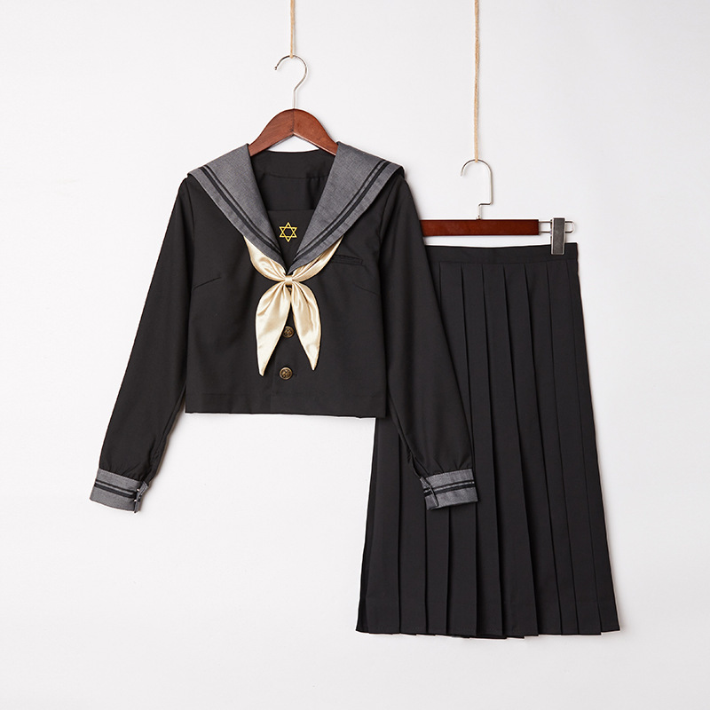 Original College Style jk Uniform Skirt Genuine Japanese Student Female Spring and Autumn Sailor Suit Middle Suit Navy Suit