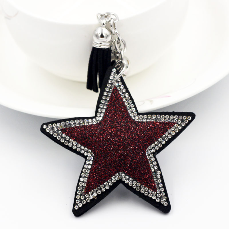 Daily Occasion Flannel Material Sweet Korean Style Star Leopard Flannel Unisex Unisex Keychain