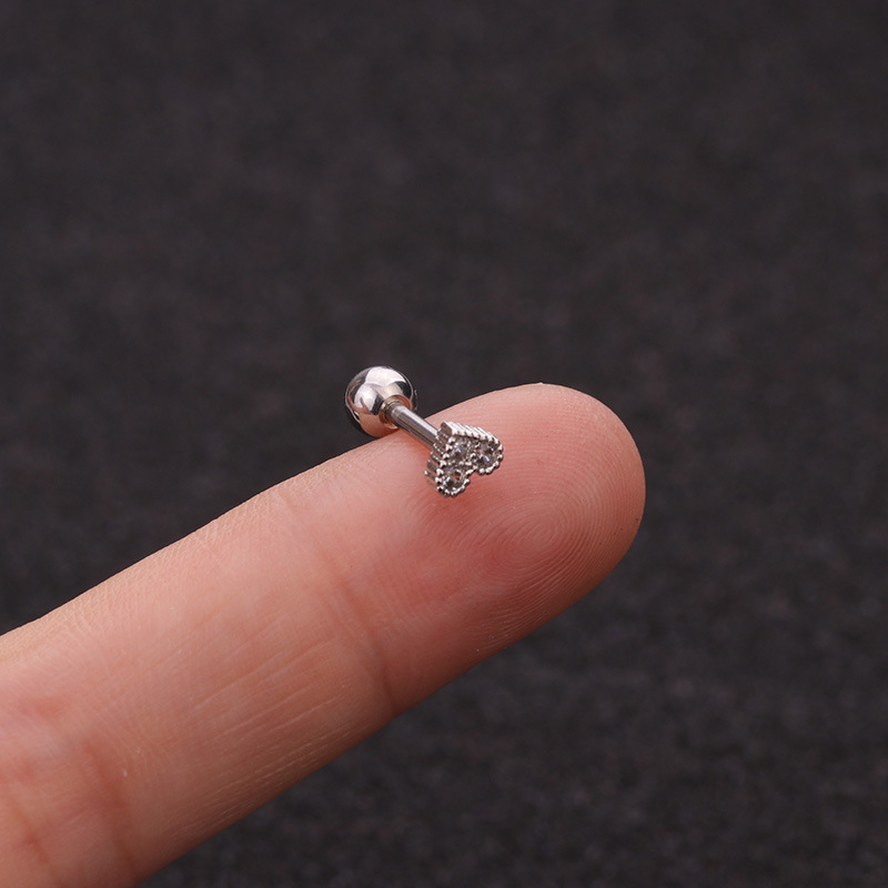 Fashion new zircon flower love bowknot screw alloy ear bone nails