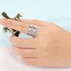 Retro fashionable ring, jewelry, boho style, 925 sample silver