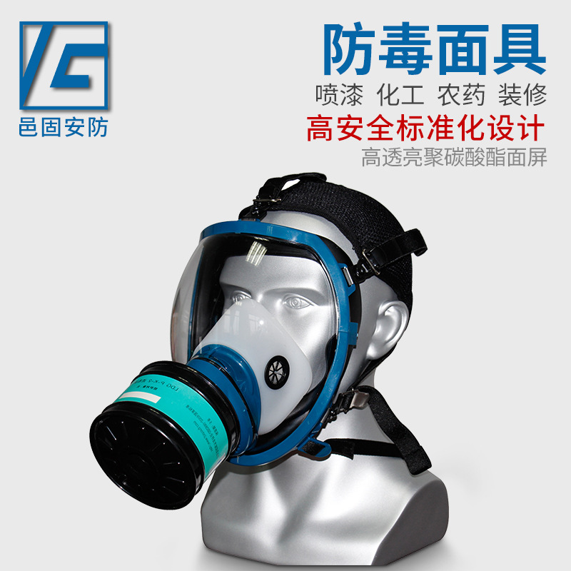 防毒面具喷漆化工防甲醛蒸汽全面罩消防大视野硅胶氨气粉尘球型