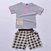现货夏季婴幼童韩版中性童装短袖短裤套装纯棉园领亲子装|ms