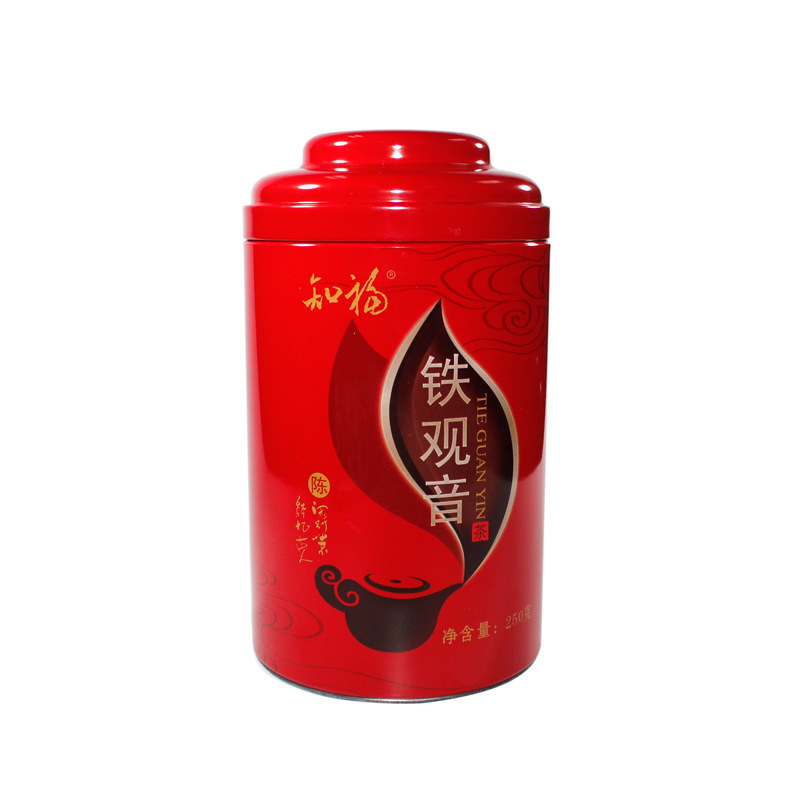 复古风铁观音红茶包装茶叶罐 食品保健品储存罐 大圆形金属罐