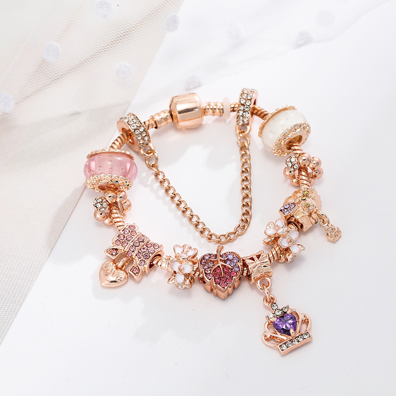 1 Piece Simple Style Heart Shape Flower Copper Plating Zircon Women's Bracelets display picture 10