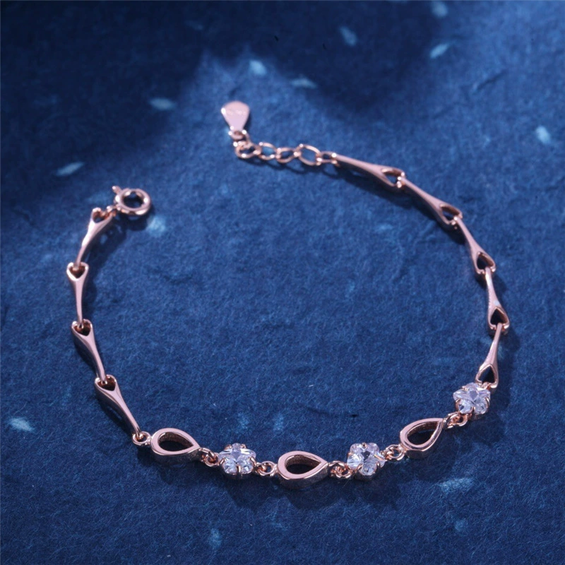 Серебряный браслет, модная вставка из камня, цирконий, образец серебра 925, корейский стиль, городской стиль, яркий запоминающийся стиль