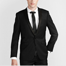 上海品牌男士黑色西服礼服定制结婚演出服休闲修身正装批量定制