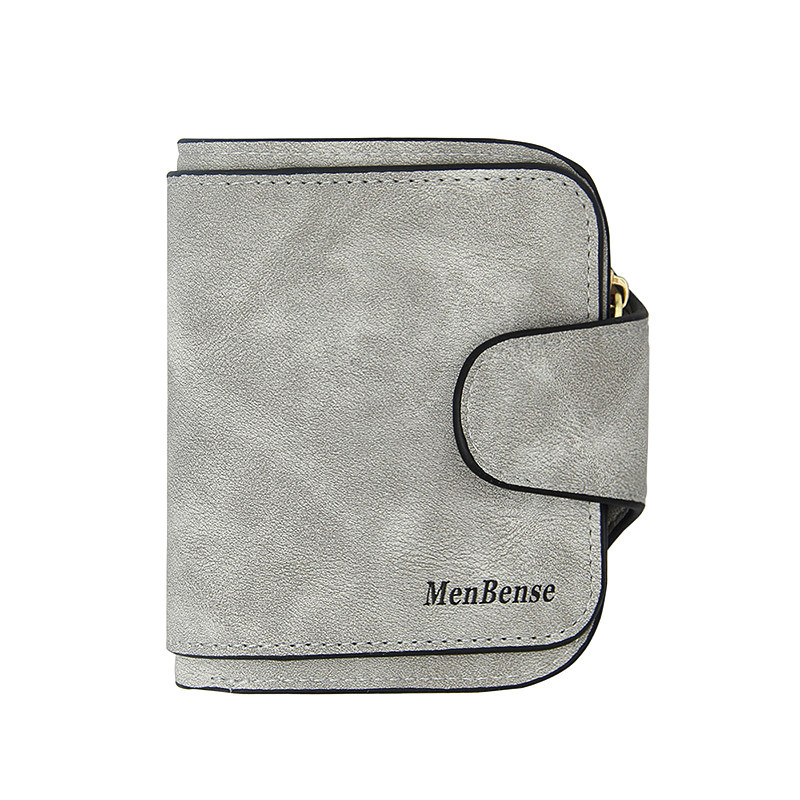 Nueva cartera corta de las mujeres del color del caramelo de gran capacidad retro mate Cartera de cuero