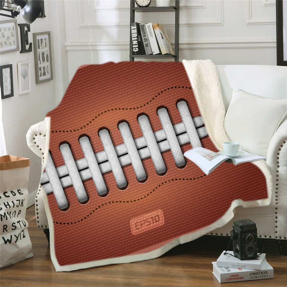 Amazon мода для взрослых детей 3D цифровая печать регби хлопковое бархатное мягкое одеяло оптом на карту на заказ