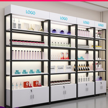 簡約化妝品展示櫃 產品陳列架帶櫃 組合置物架落地多層母嬰店貨櫃