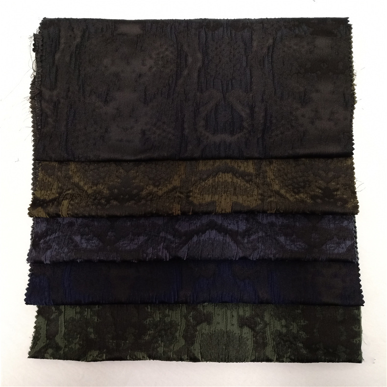 鬼脸涂鸦色织大提花深色纹布料 外套夹克西服涤棉交梭织秋冬面料