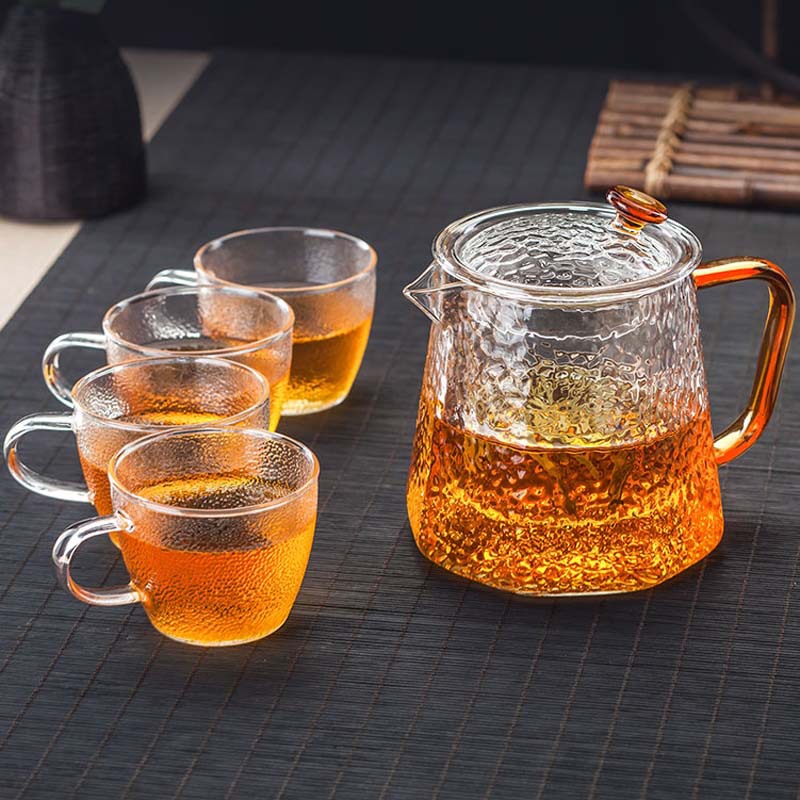 日式锤纹玻璃品茗杯 加厚无铅玻璃品茗杯水晶酒杯小茶杯功夫茶具