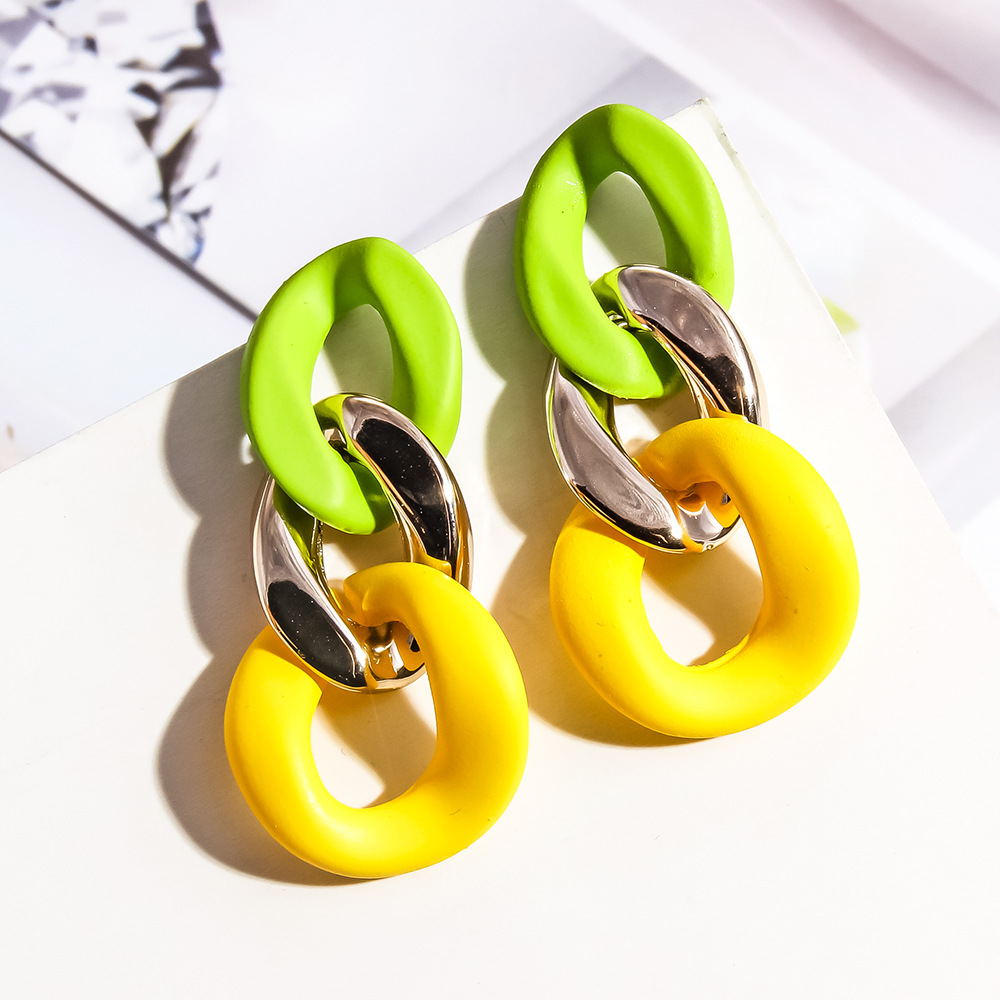 Fashion Water Drop Circle Acrylic Earrings display picture 4