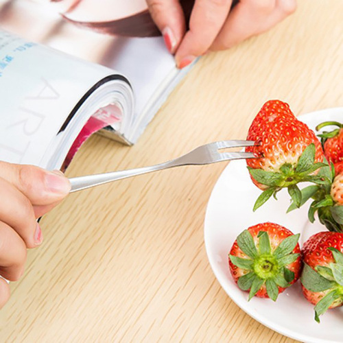 Simple modern creative kitchen tableware stainless steel fruit fork children's fruit picks Western food small fork cake fork