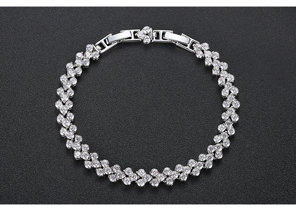 الزركون سوار كامل الماس بسيطة مع تمديد سلسلة سوار هدية الإناث display picture 2