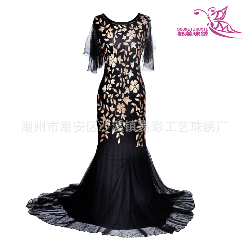 Amazon 2022 Primavera/Verano 1920 nuevo banquete noble elegante largo adelgazamiento fishtail anfitrión vestido de noche