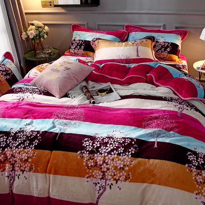 加工法莱绒四件套貂狐绒四件套|ms