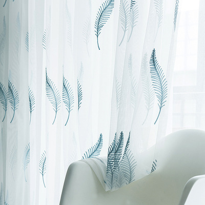Like a breath of fresh air Feather Shalian Gauze curtain balcony shading Window screening Modern simplicity finished product cloth a living room bedroom